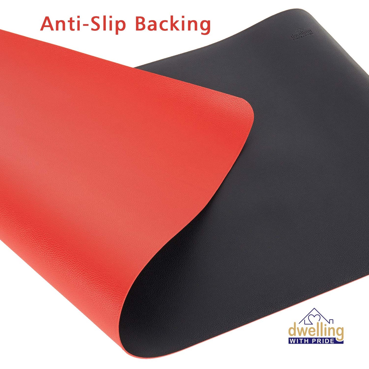 Leather Desk Mat - Reversible PU Leather, Waterproof, Non-Slip