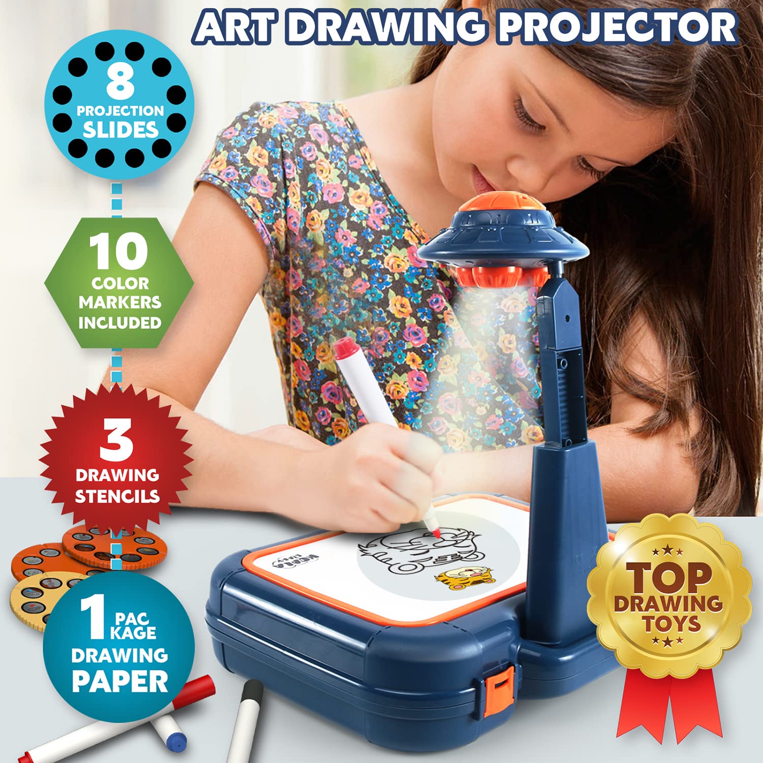 Gohero Drawing Projector for Kids Art Sketching Toy Set 64 Images Ages 3-6