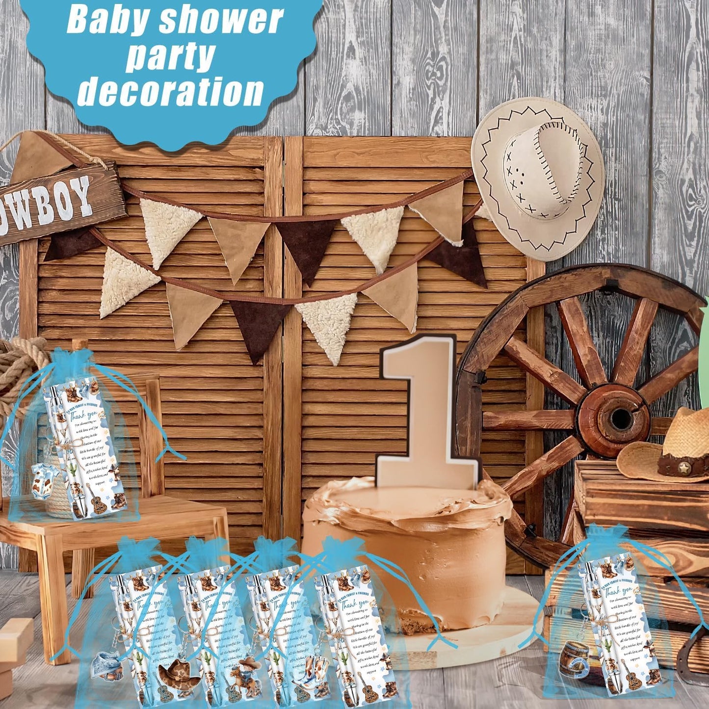 EYNDYN 289 Pieces Cowboy Baby Shower Favors for Guest A Little Cowboy is On the Way Ballpoint Pens