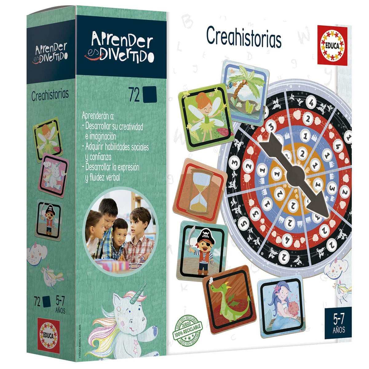 Educa Borrás Learning is Fun, Educational Game for Children, Learn to Create Stories, Age 5 (18694)