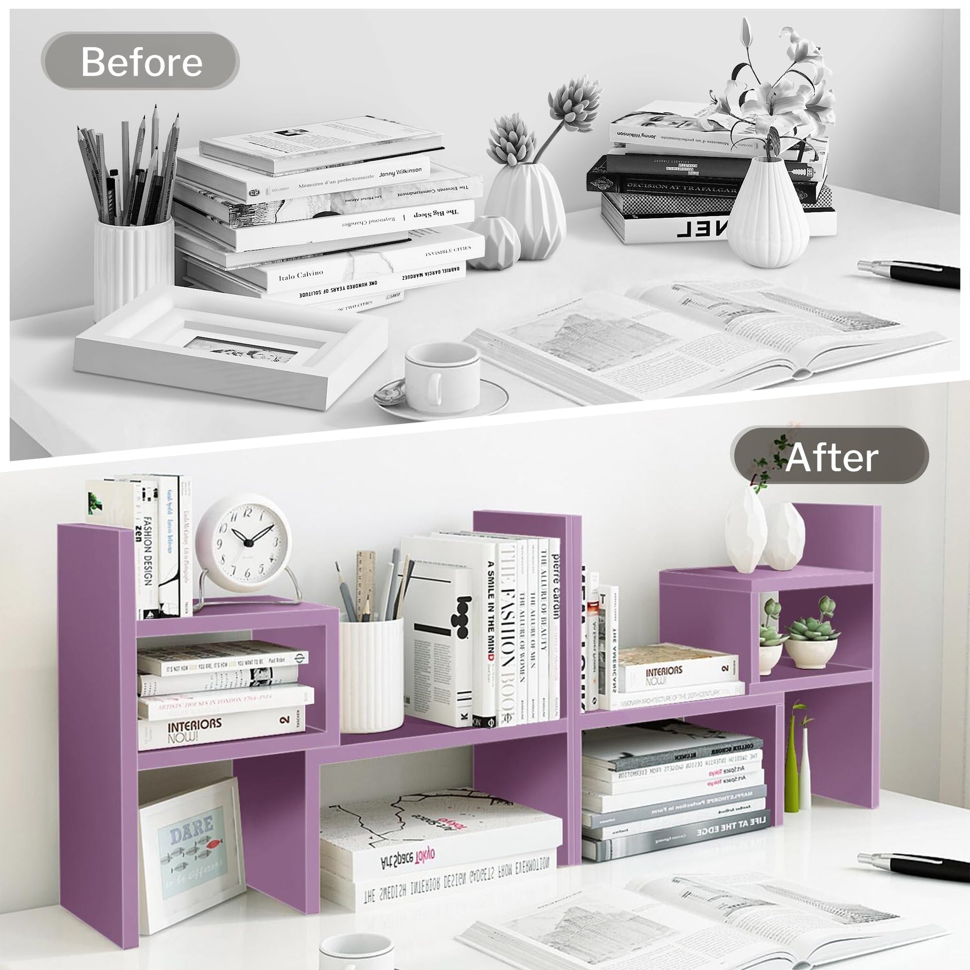 Jerry & Maggie Desktop Organizer Office Storage Rack Adjustable Wood Display Shelf Birthday Gifts