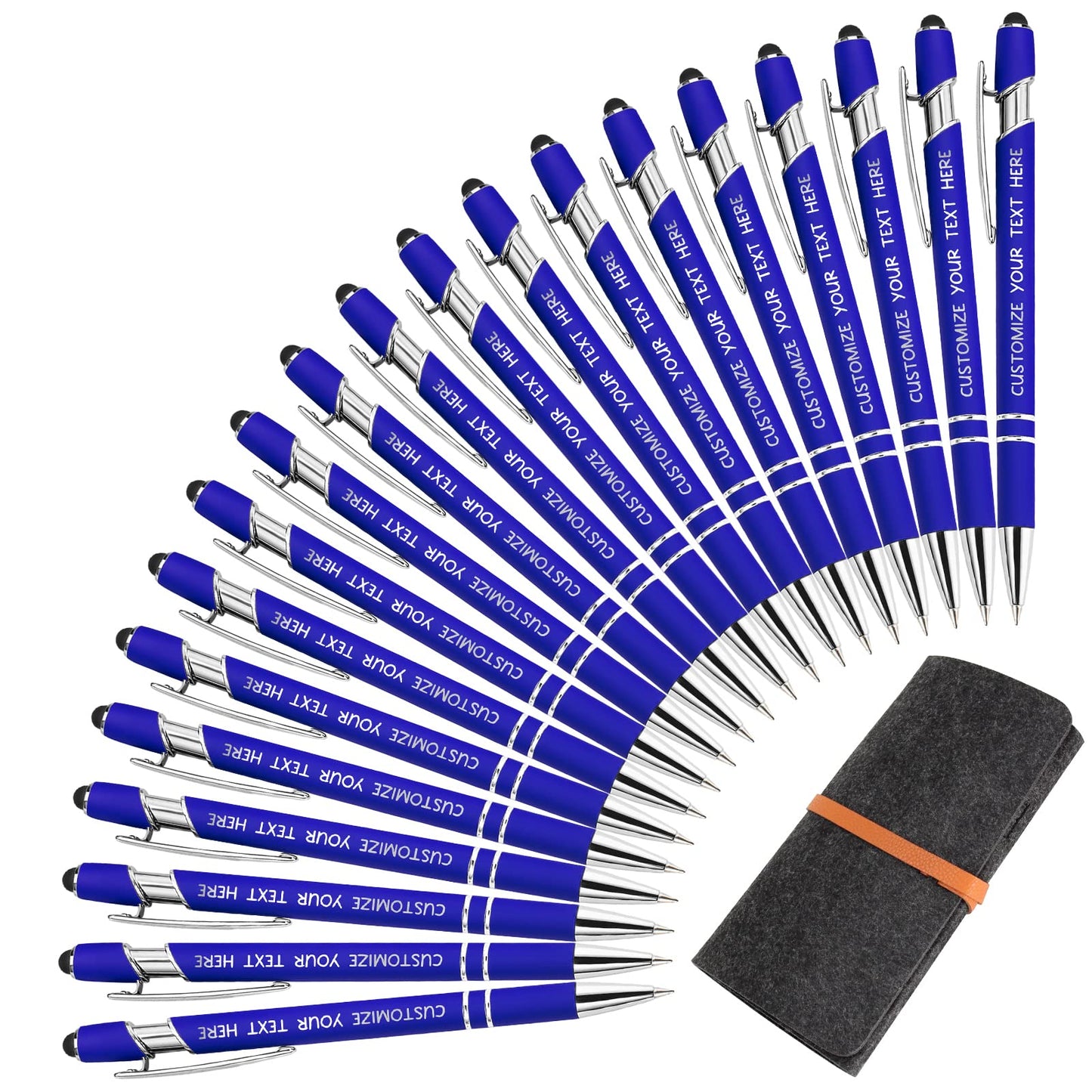 Yananka 24 Pcs Custom Pens With Stylus - Personalized With Free Engraving, Customized With Business