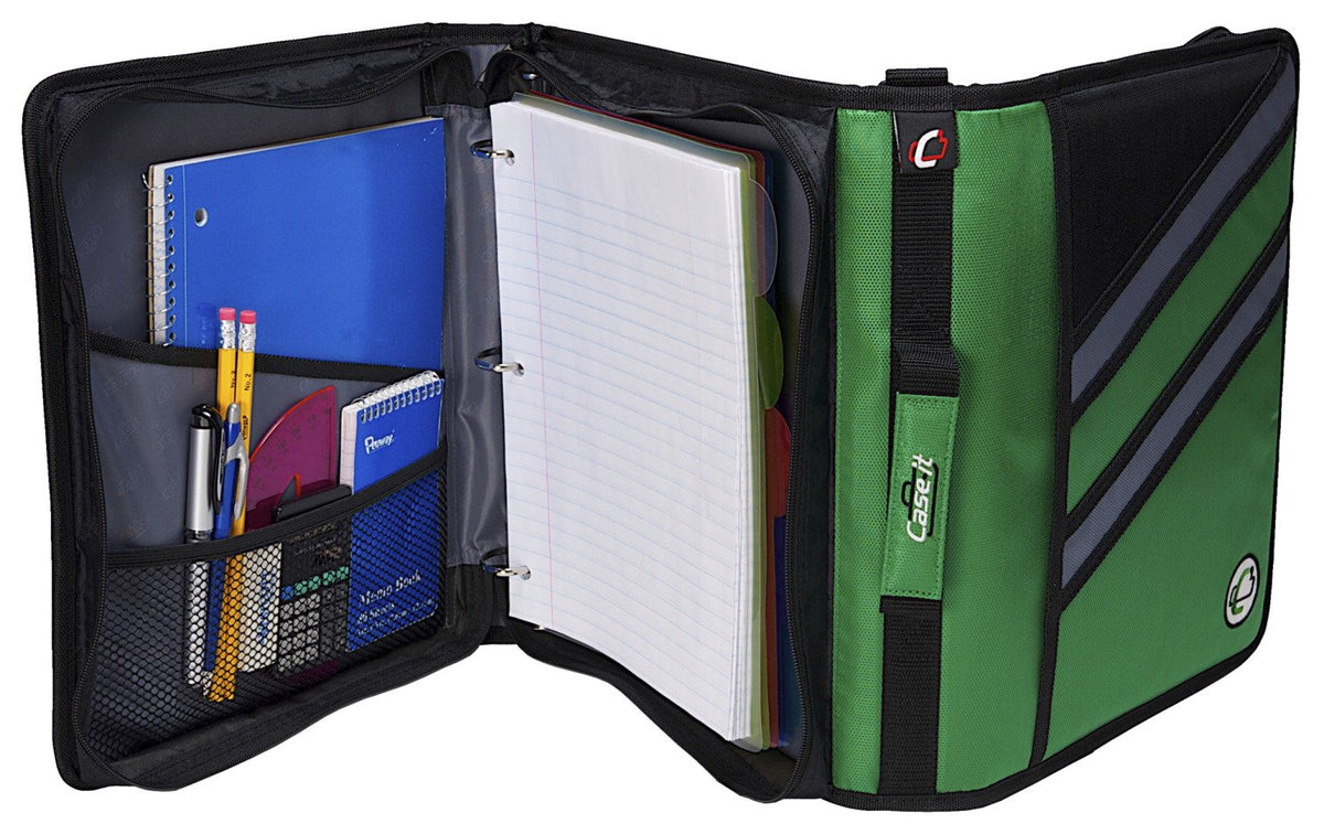 Case-it The Z Shape Zipper Binder - Two Binders in One - Double Sided 1.5 Inch D-Ring - Multiple