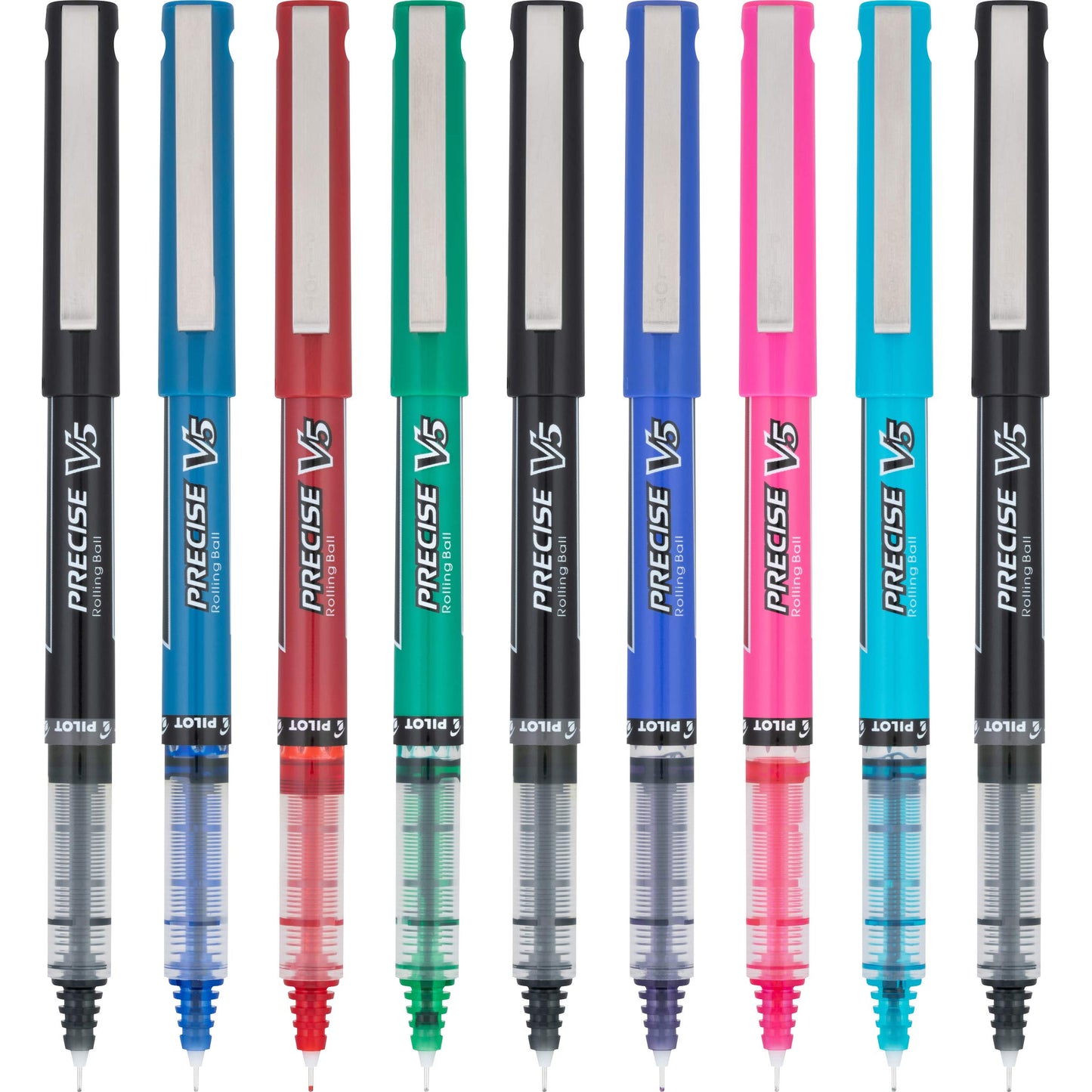 PILOT Precise V5 Stick Liquid Ink Rolling Ball Stick Pens, Extra Fine Point (0.5mm) Assorted Ink