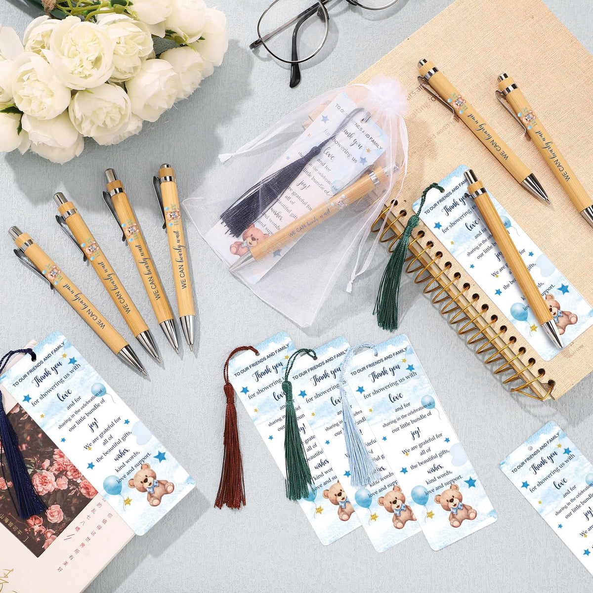 Gilprop 50 Sets Baby Shower Favors for Guests Includes 50 Baby Shower Ballpoint Pens 50 Thank You