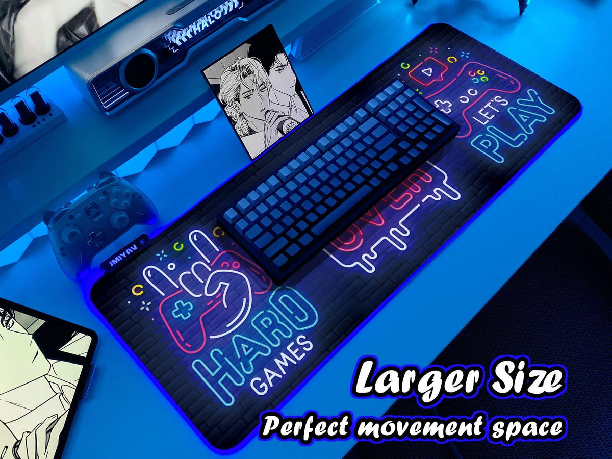 JMIYAV Black Gaming Mouse Pad RGB Mousepad Non-Slip Rubber Base Extra Large Cool XL XXL Computer