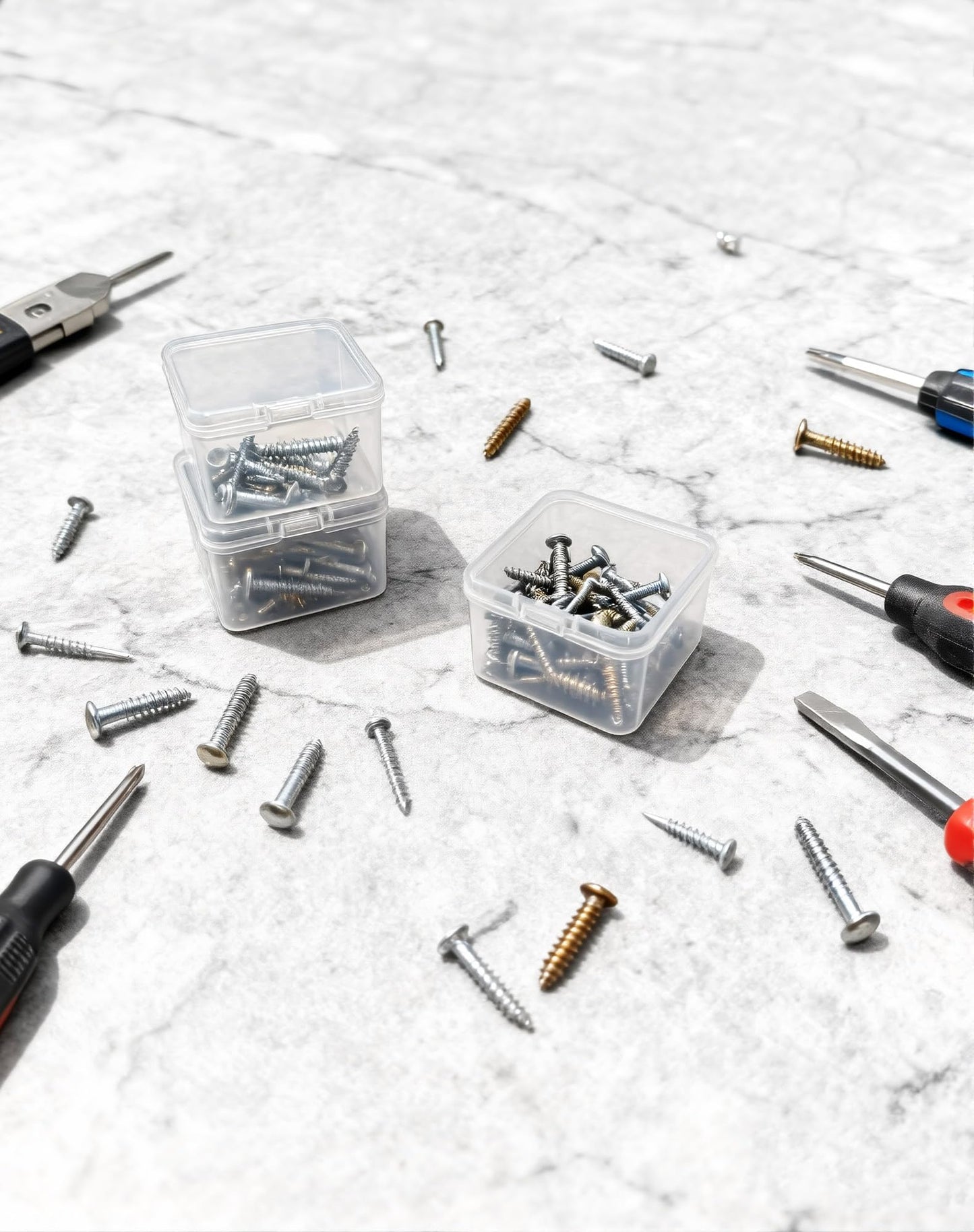 LJY 60 Clear Square Plastic Boxes, 55 x 55 x 35 mm for Packing Samples