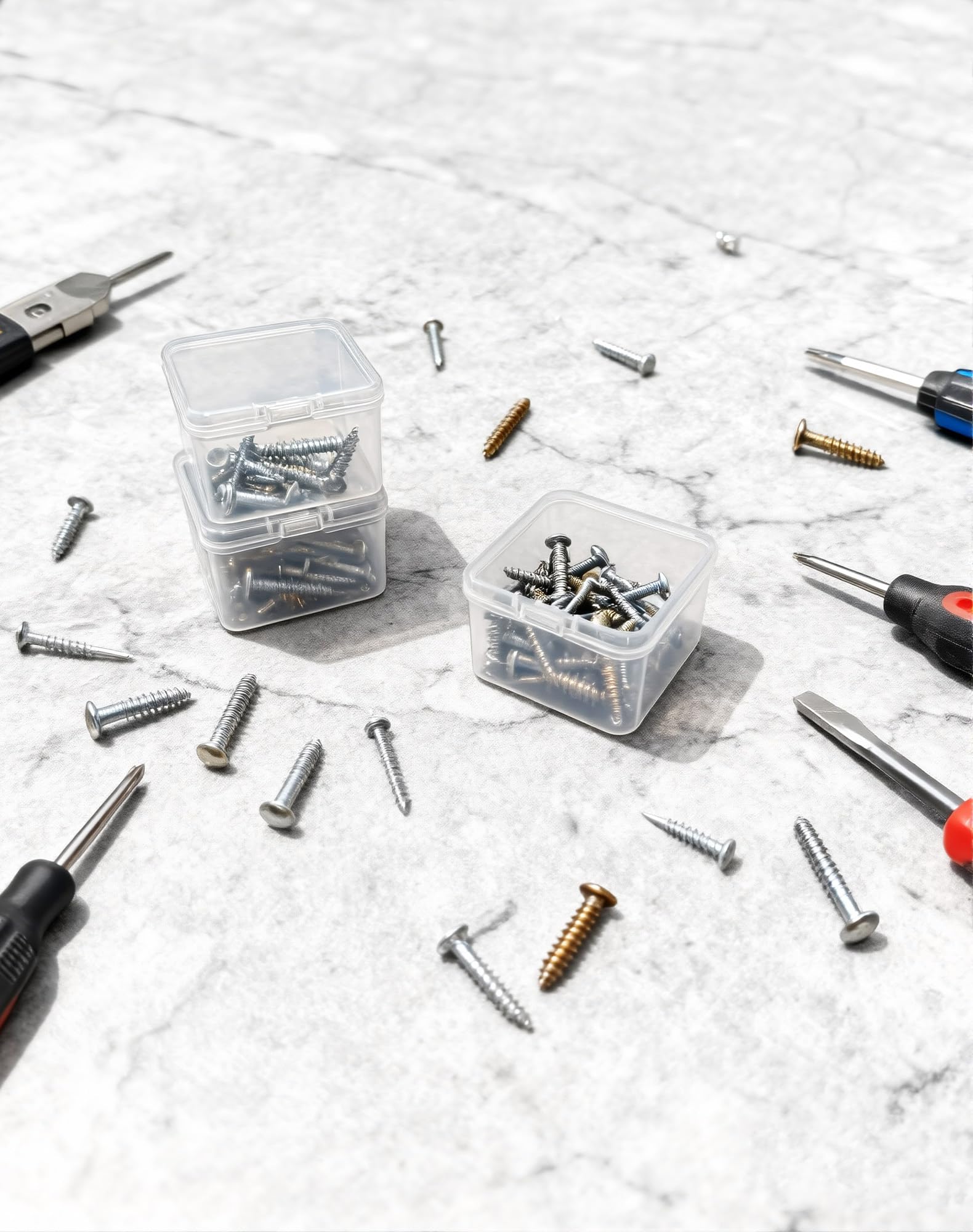 LJY 60 Clear Square Plastic Boxes, 55 x 55 x 35 mm for Packing Samples