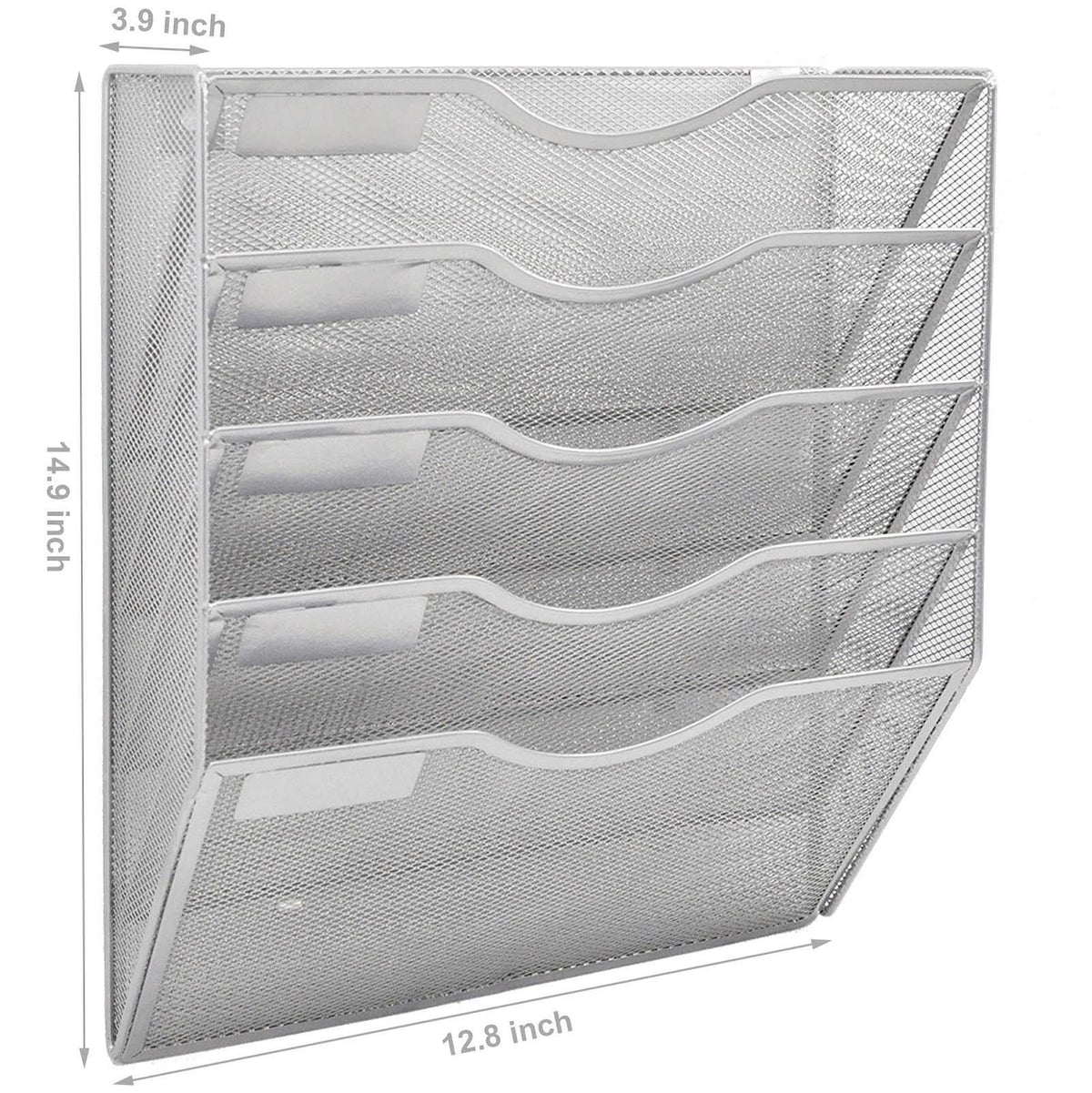 EASEPRES 5 Pocket Mesh Hanging Wall File Organizer, Wall Mounted Mail Paper Document Folder Holder