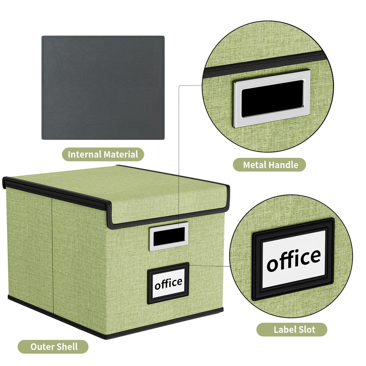 Huolewa File Organizer Box with Lids, Collapsible File Folder Organizer