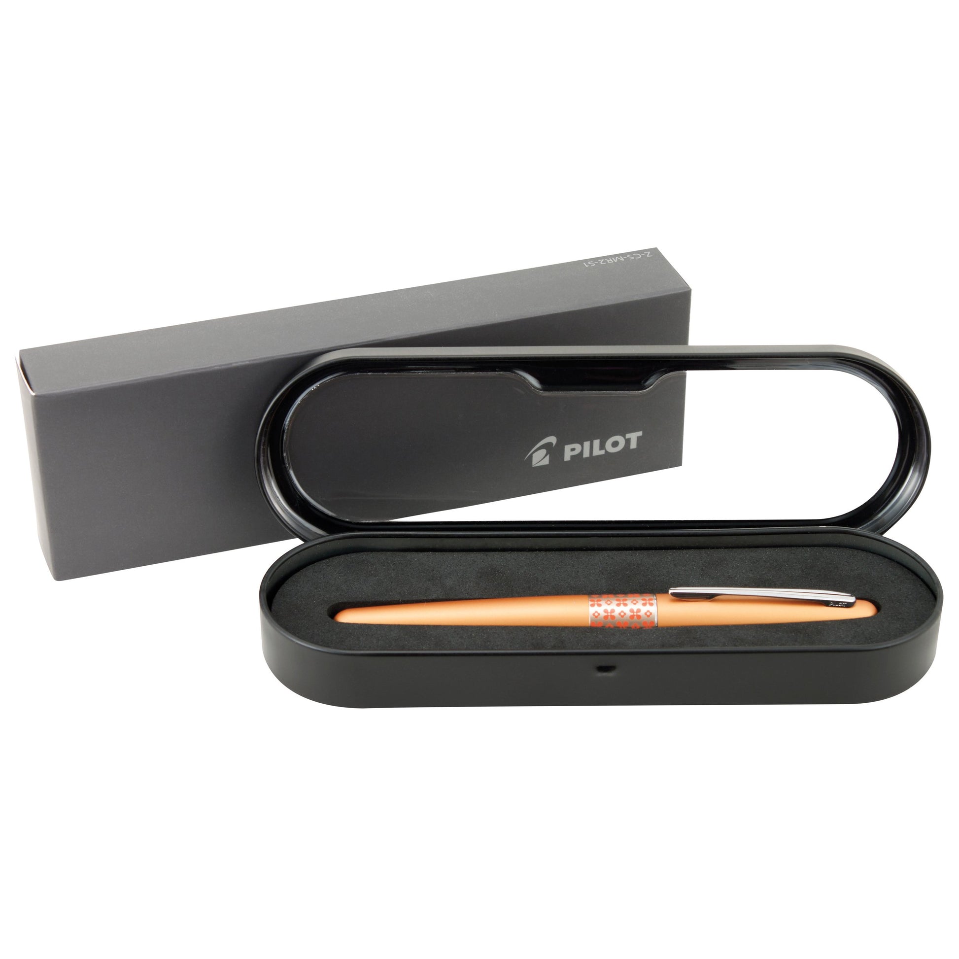 PILOT MR Retro Pop Collection Fountain Pen in Gift Box, Orange Barrel with Flower Accent, Medium