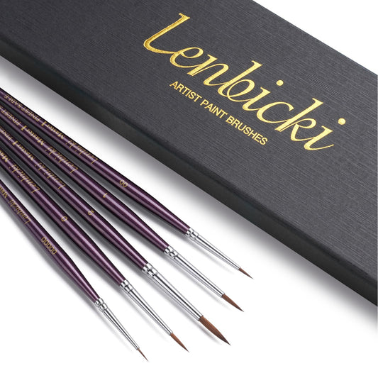 Kolinsky Sable Brushes Miniature 5PCS Professional Fine Detail Micro Artist Paint Brush Set for