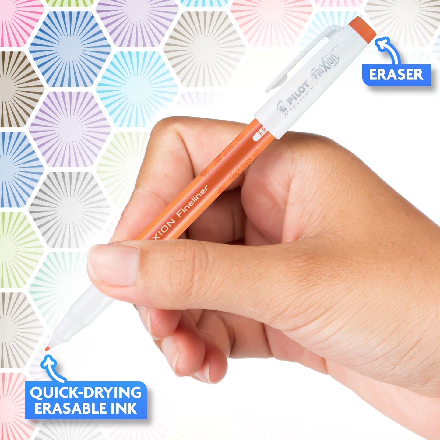 PILOT FriXion Fineliner Erasable Marker Pens, Tub of 36, Assorted Colors