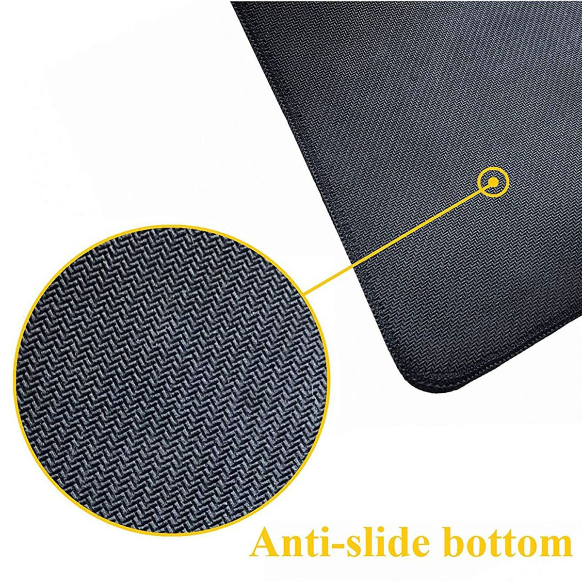 Gaming Mouse Pad, Large Non-Slip Rubber Base Mousepad, Keyboard Mouse Mat, Desk Pad with Stitched