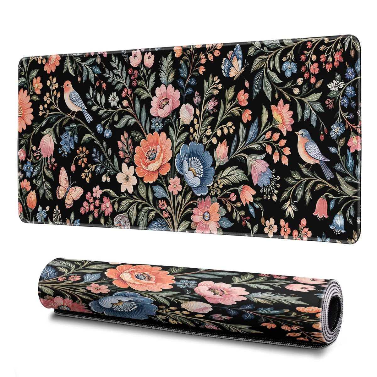 Floral Mouse Pad Flower Desk Mat XL Mouse Gaming Pads, Keyboard Pads Extra Large Desktop Computer