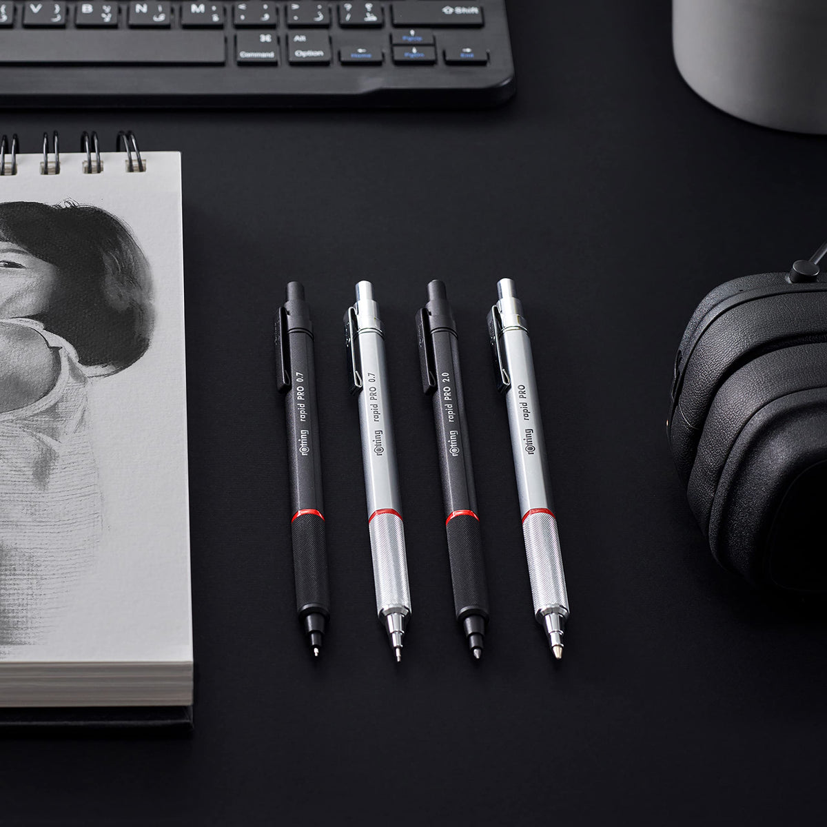 rOtring Rapid Pro Mechanical Pencil, 2.0 mm, Black