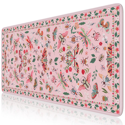 iCasso Pink Desk Pad Mat,XXL Large Mouse Pad,Desk Matt for Desktop