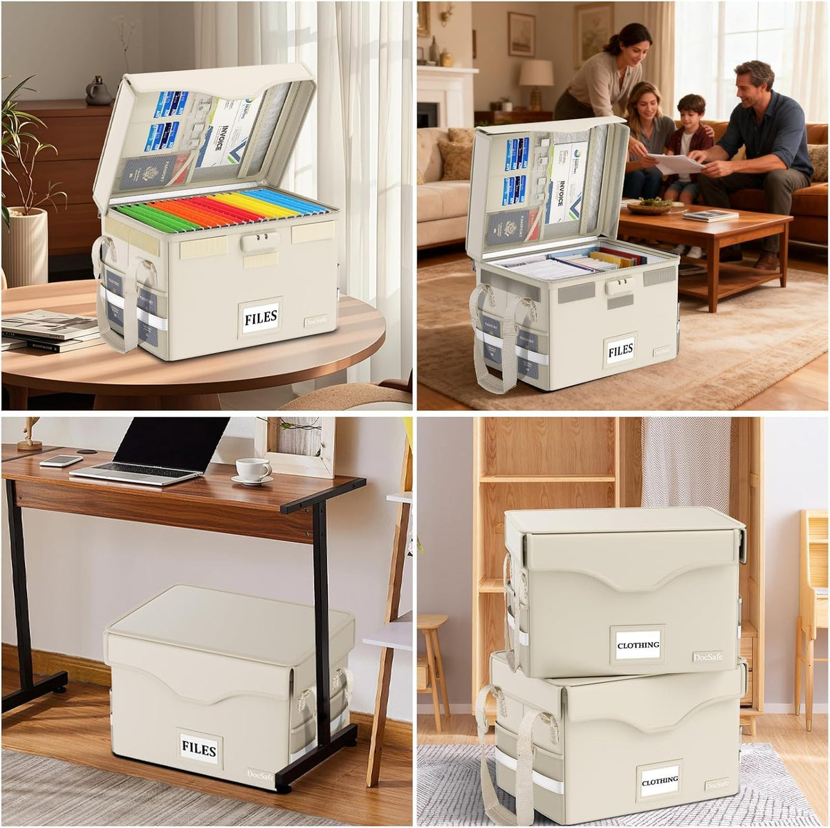 DocSafe 5200°F Fireproof Document Box with Lock,Heat Insulated File Organizer Storage with