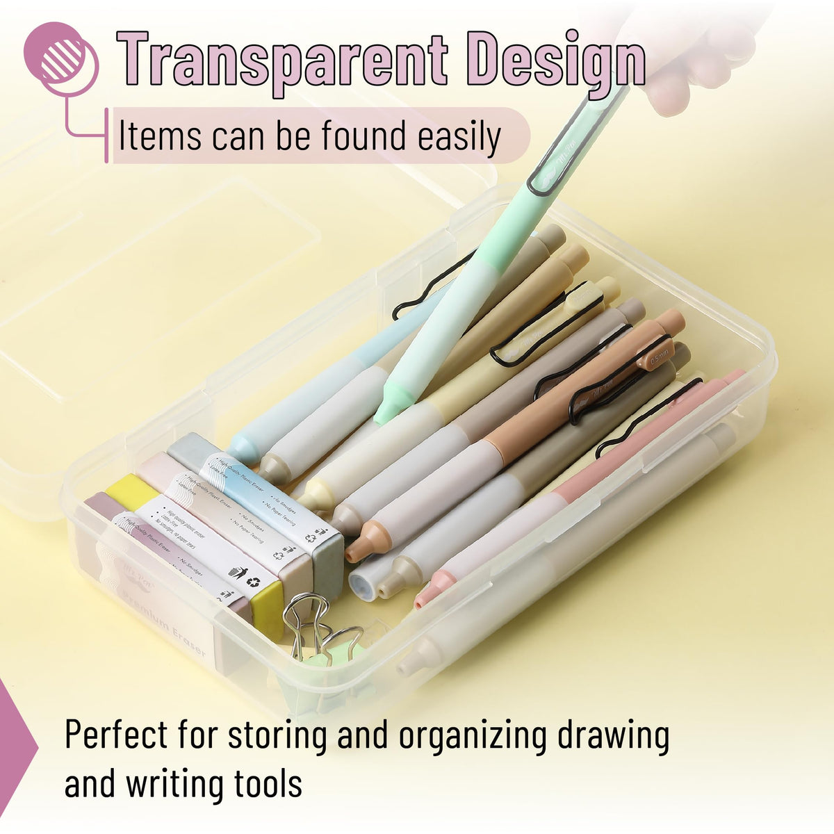 Mr. Pen- Plastic Pencil Case Box, 12 Pack