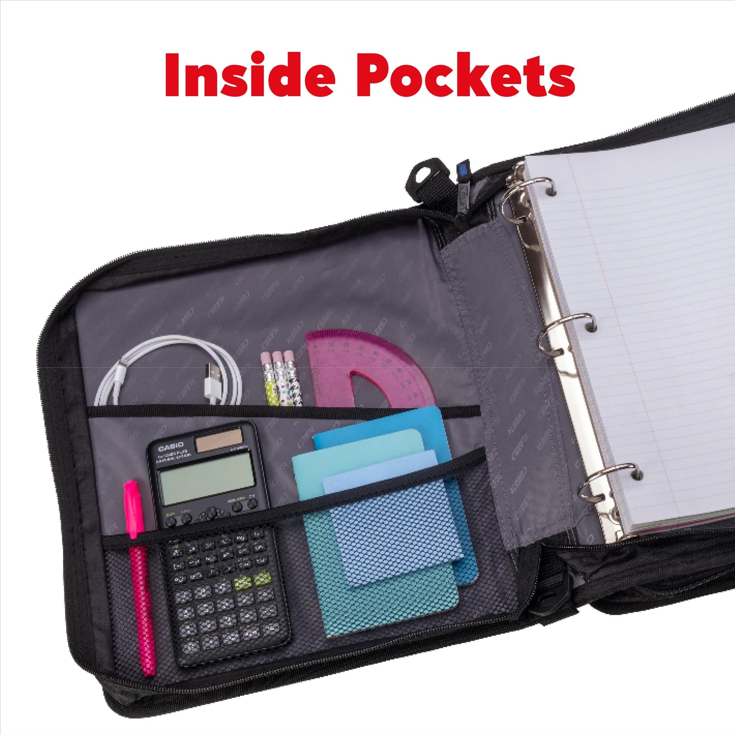 Case-it Zipper Binder | Dual 1.5" D-Rings | 500-Sheet | Z-176 Midnight Blue