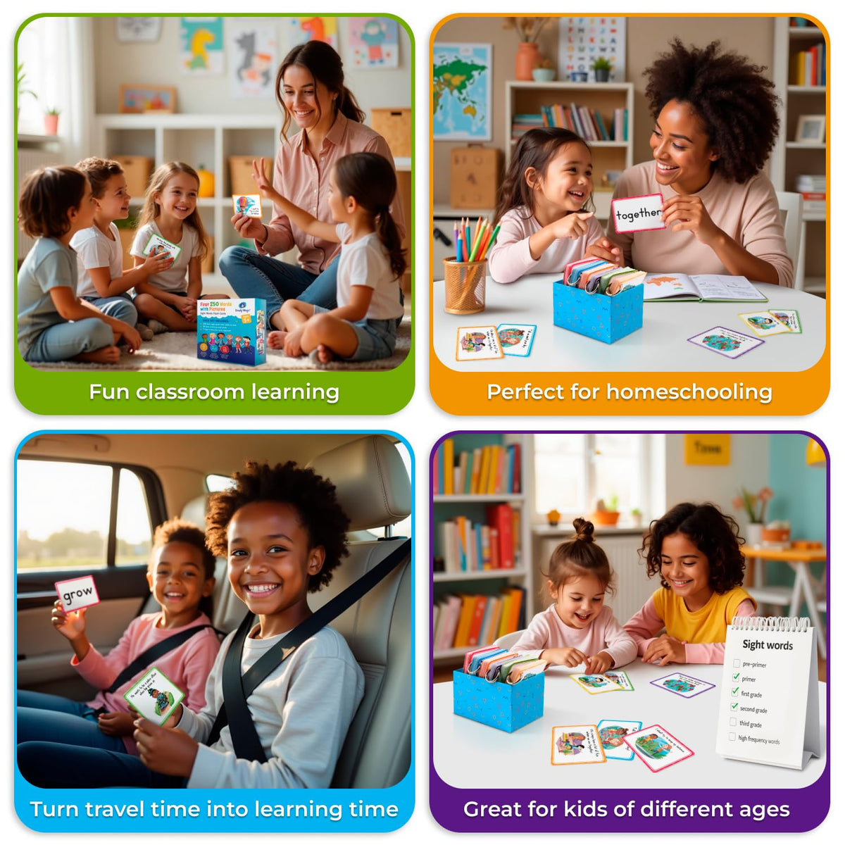 250 Dolch Sight Words Flash Cards for Kindergarten & Pre-K – Simply Magic
