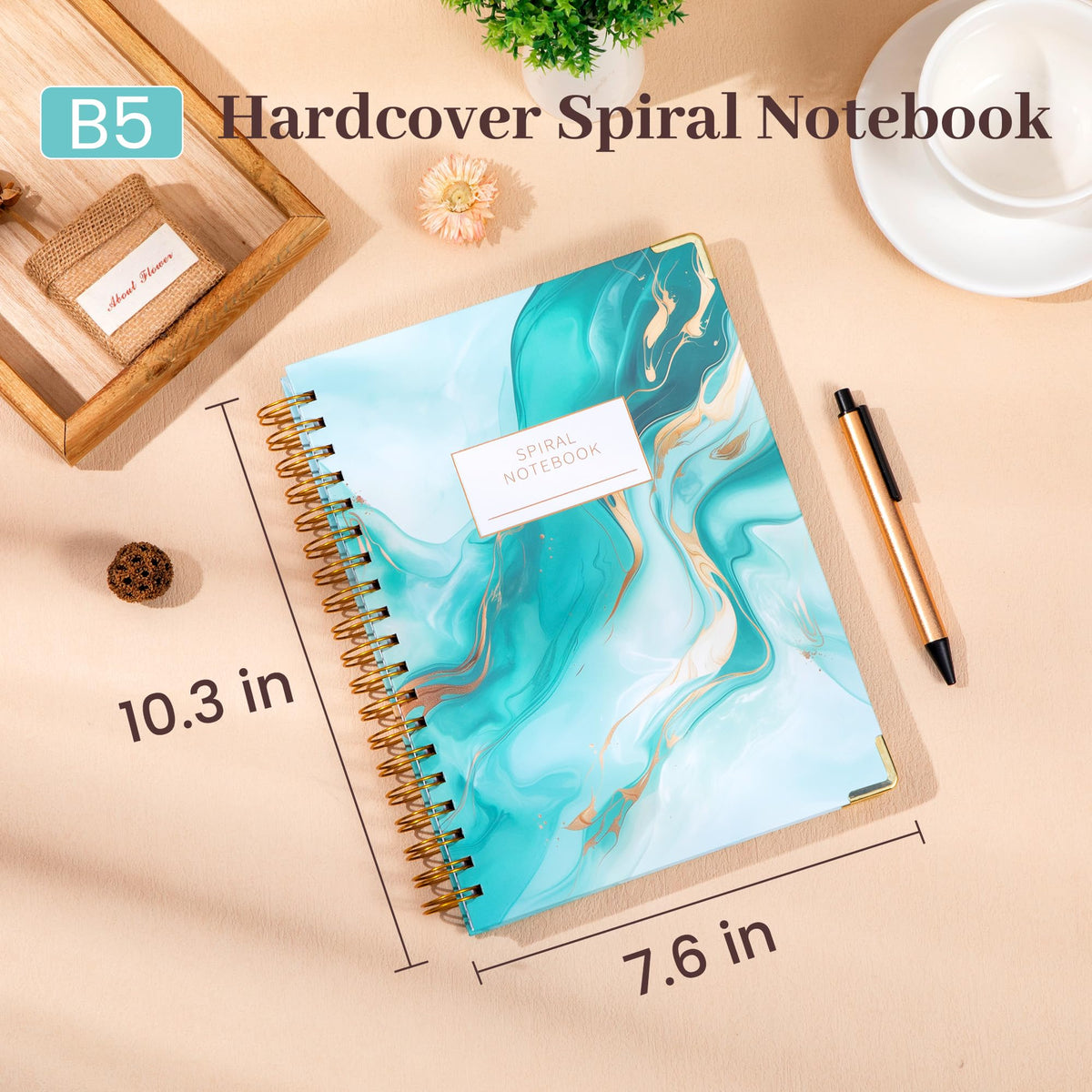 Yoment Hardcover Spiral Notebooks for Work 240 Pages Notebook with Dividers