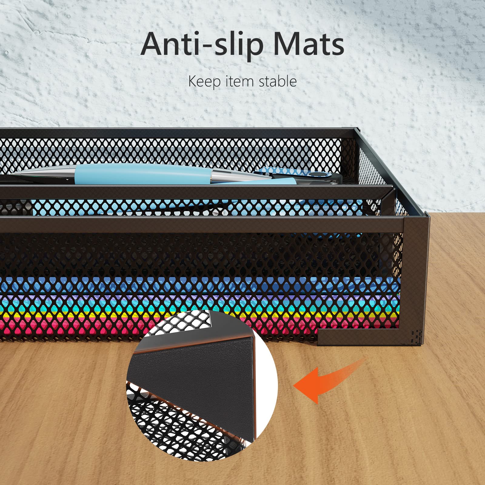 ITAYVAN Desk Drawer Organizer, Office Desk Organizer Tray with 5 Dividers, Pen Pencil Drawer