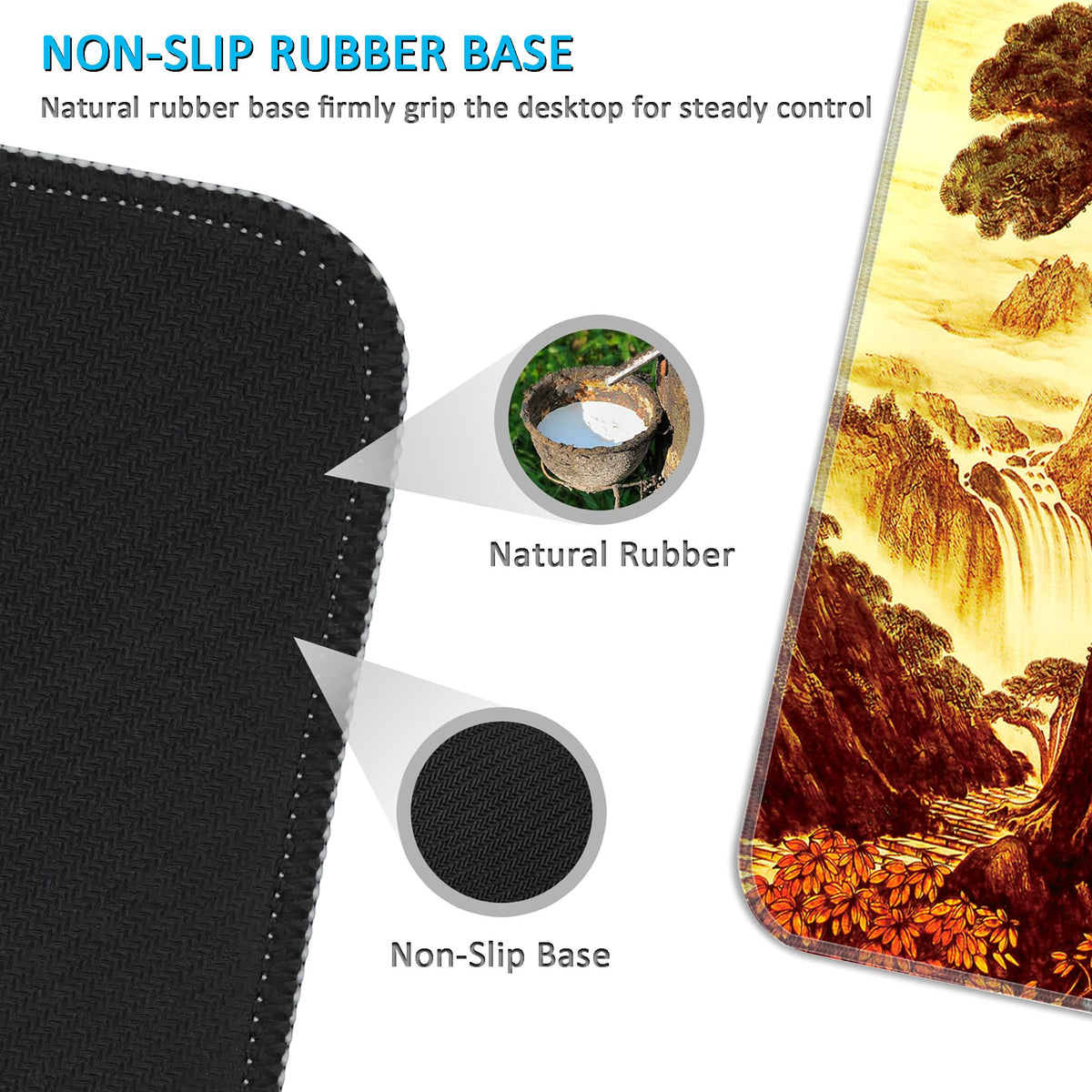 LL-COEUR XXL Landscape Gaming Mouse Pad Computer Keyboard Mat Office Desk Pad (Eagle, 31.4" x 11.8"