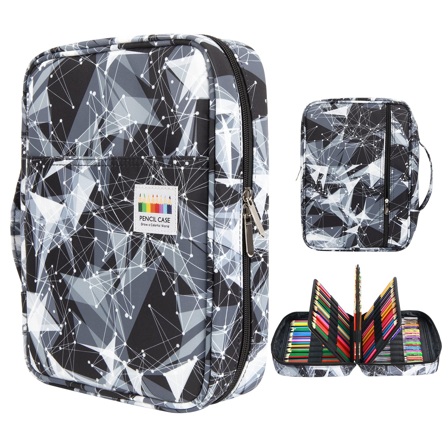 YOUSHARES Big Capacity Colored Pencil Case - 220 Slots large Pen Case Organizer with Multilayer