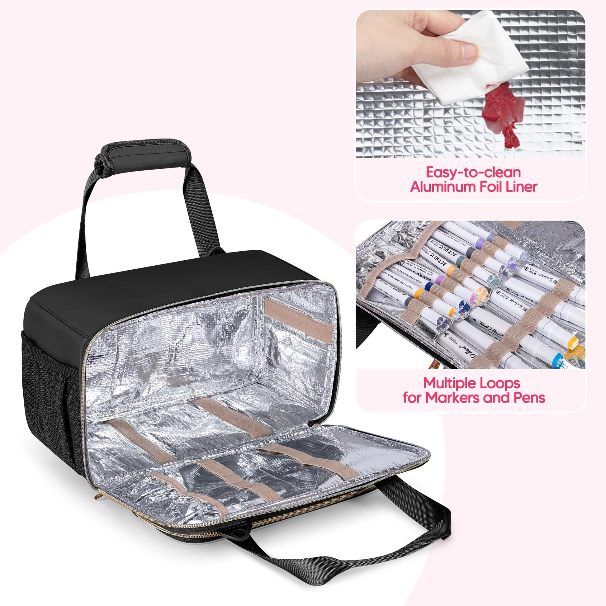 Prokva Marker Organizer Case for 216 Markers, Large Marker Storage Bag