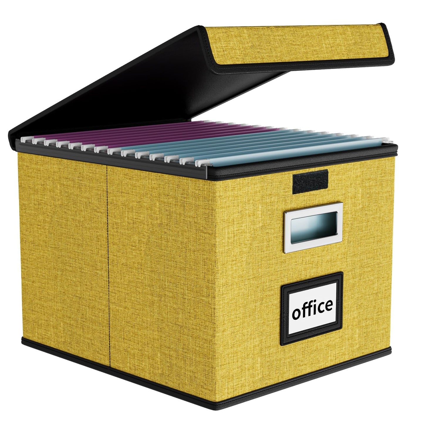Huolewa File Organizer Box with Lids, Collapsible File Folder Organizer