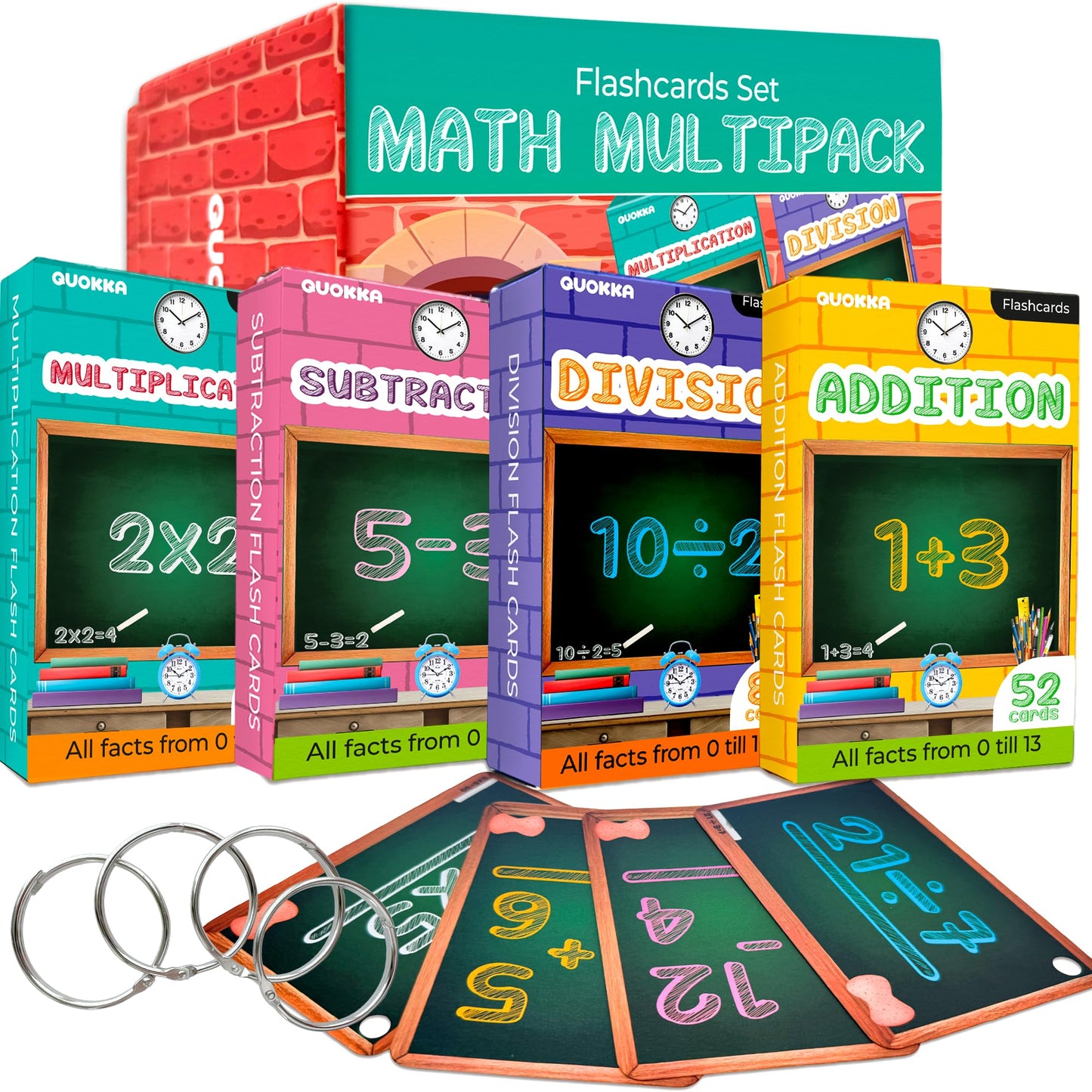 Math Flash Cards for Kids Ages 4-8 - Math Games 1st to 3rd Grade