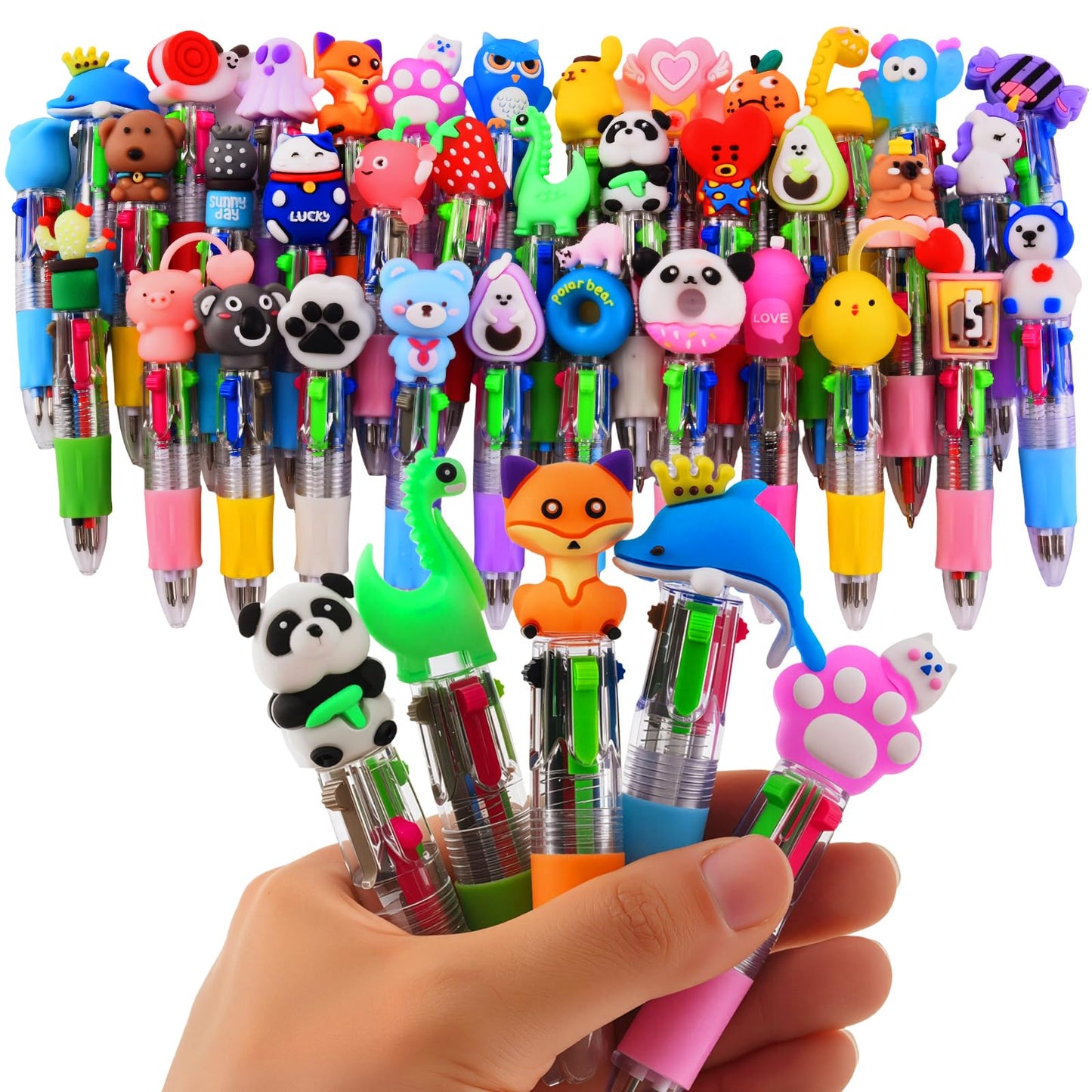 BIMORITA 36Pcs Mini Multicolor Pens in One 4-in-1, Cute Pens Bulk for Party Favors and Birthdays