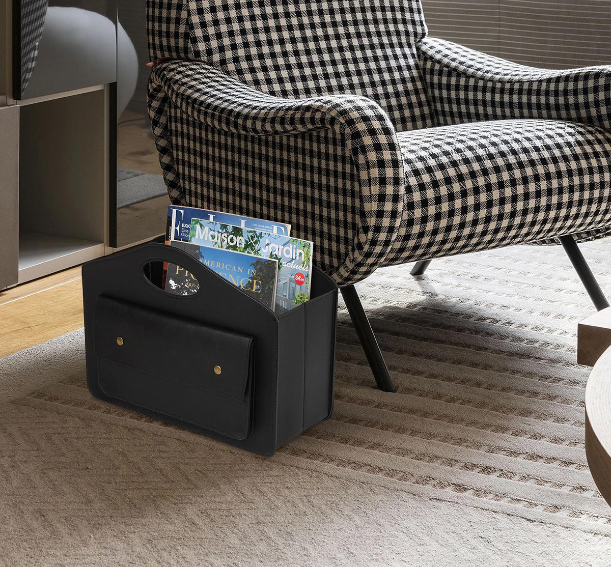 HofferRuffer Magazine Basket Holder, Foldable Magazine Rack, Document File Holder Organizer, File