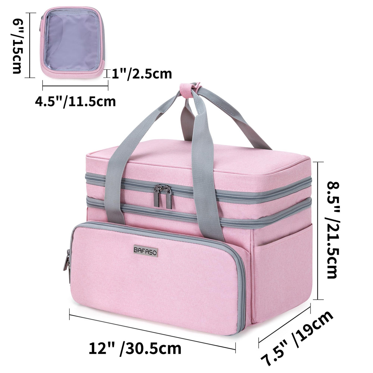 BAFASO Double Layer Sewing Accessories Organizer, Pink