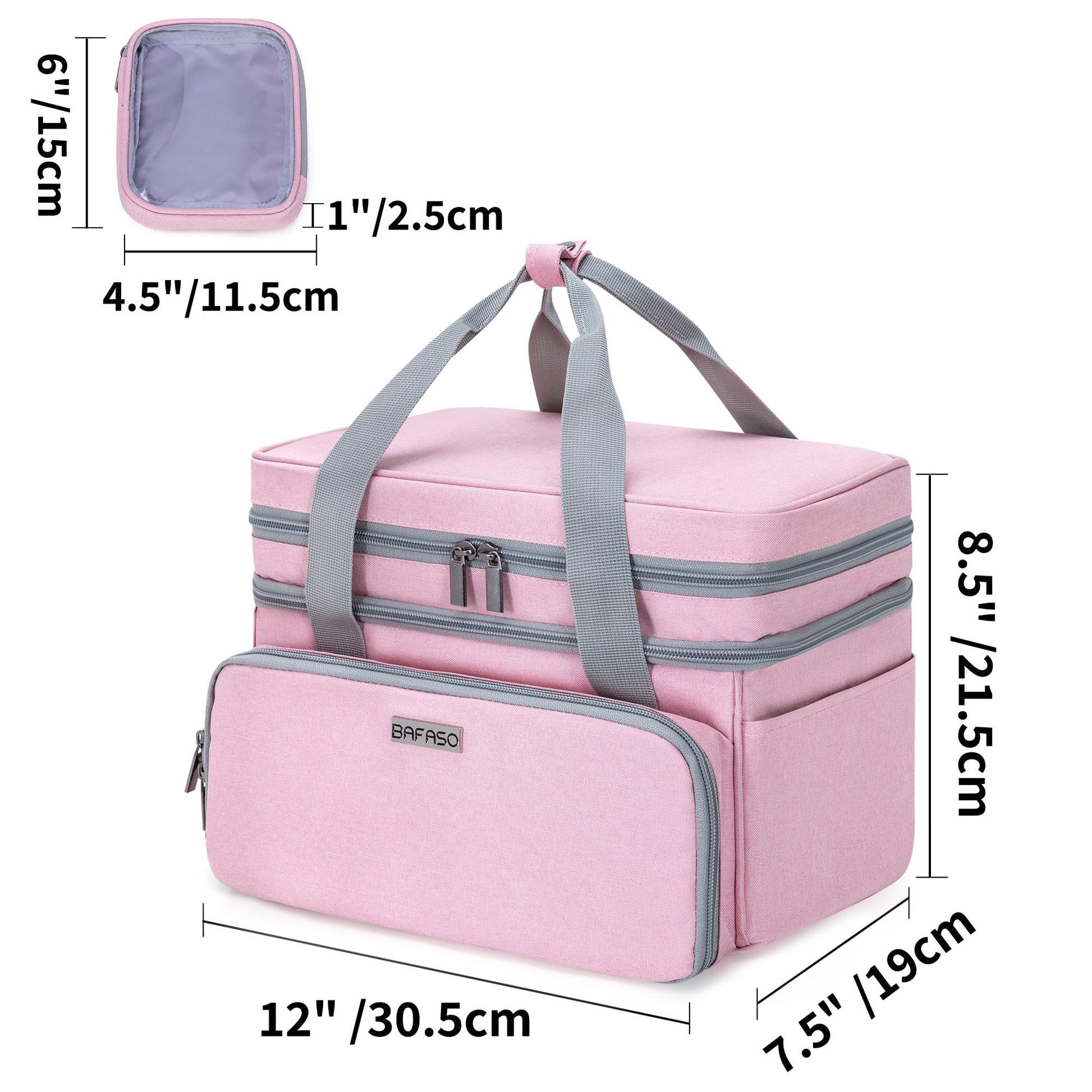 BAFASO Double Layer Sewing Accessories Organizer, Pink
