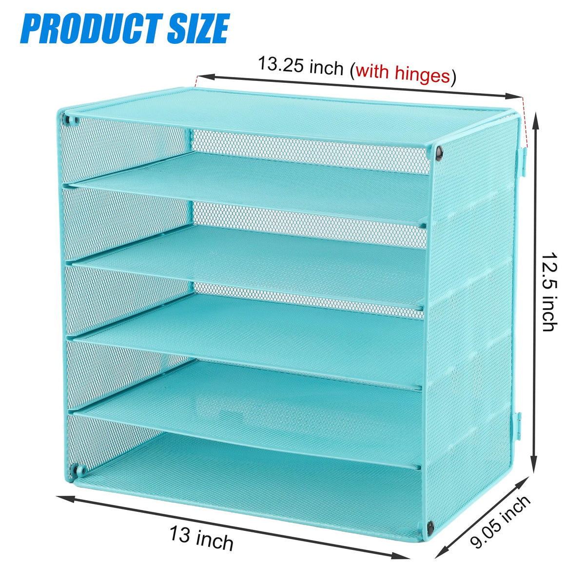 EASEPRES 5 Slot Mesh Desk Organizer Tray, File Paper Letter Folder Holder Desktop Paper Sorter Mail