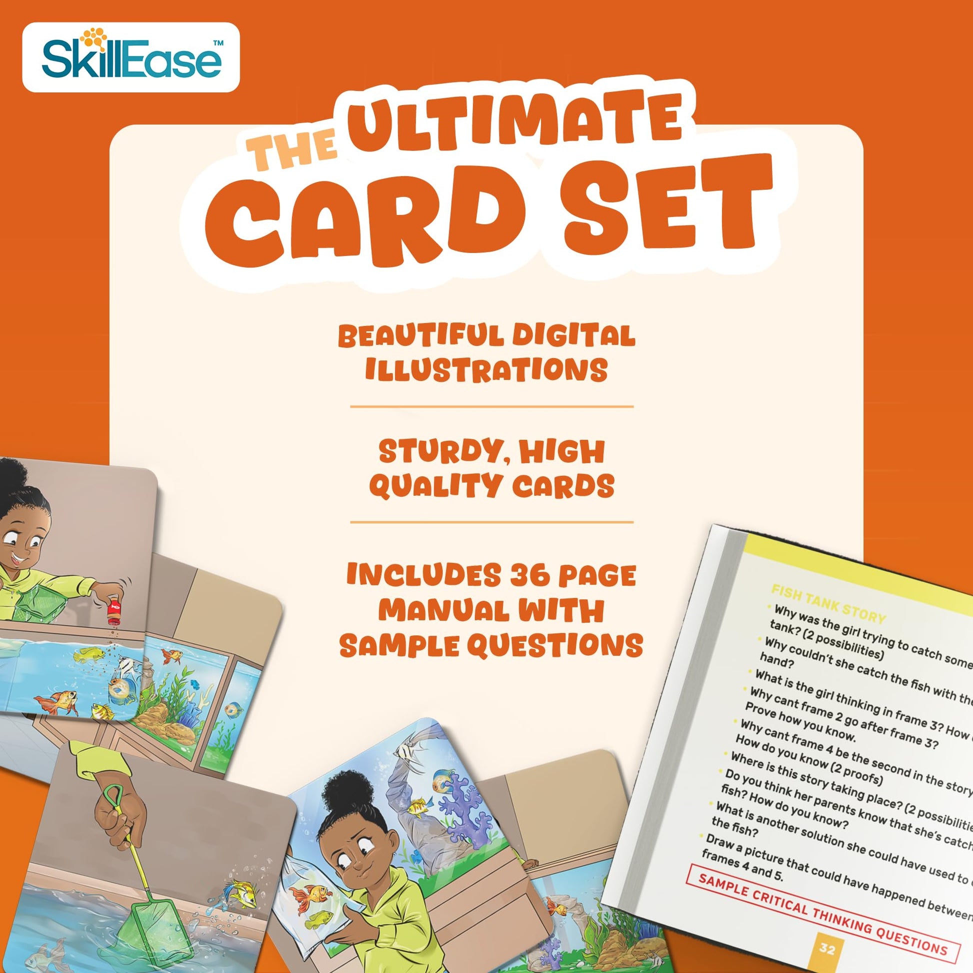 SkillEase Story Cues Skilled Sequencing Cards, Speech Therapy Materials, Social Skills Game
