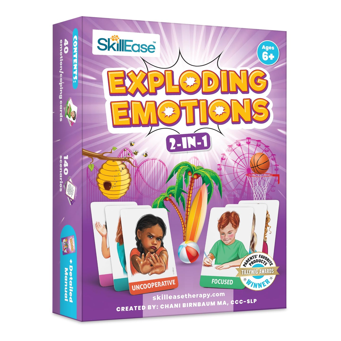 SkillEase Exploding Emotions Flashcards and Game: 2 in 1, Hilarious Family Fun, Social Emotional