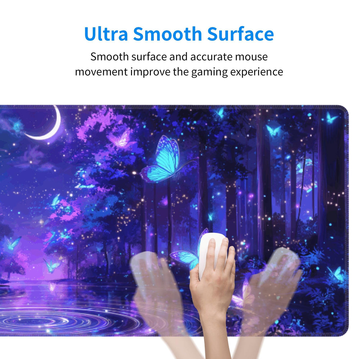 Butterfly Mouse Pad Extended Large Gaming Mouse Pad XL Stitched Edges for Gamer Home Office 31.5 X