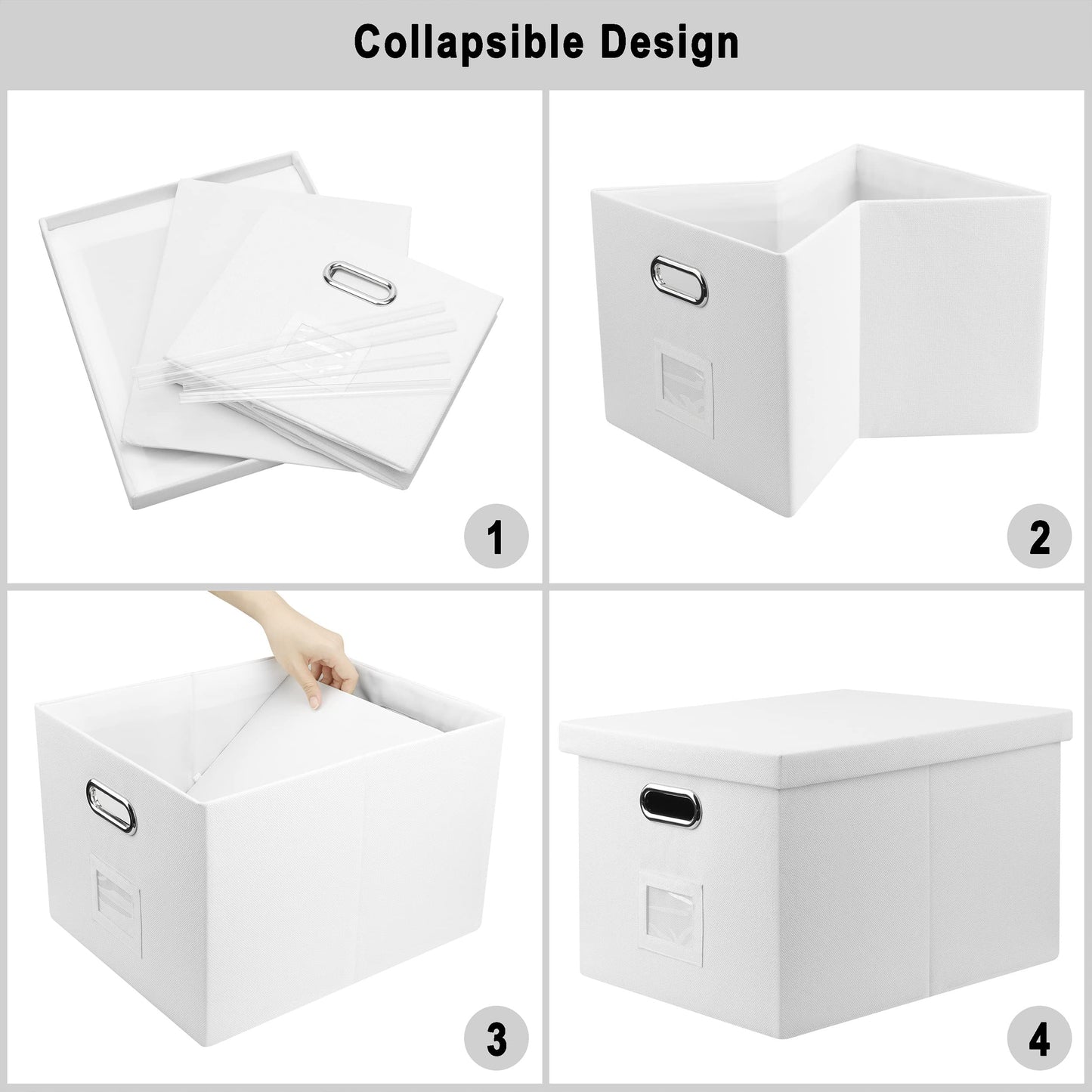Storage Bins With Lids Office Organization File Folder Organizer Boxes
