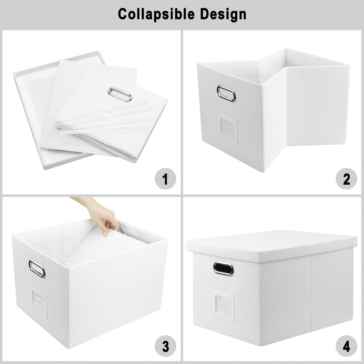 Storage Bins With Lids Office Organization File Folder Organizer Boxes