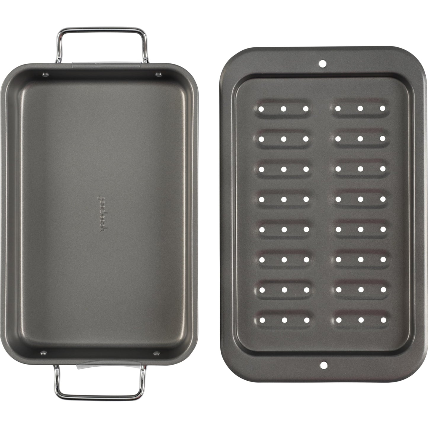 GoodCook Everyday Broiler Baking Pan with Built-in Handles Nonstick Warp-Resistant Heavy-Gauge