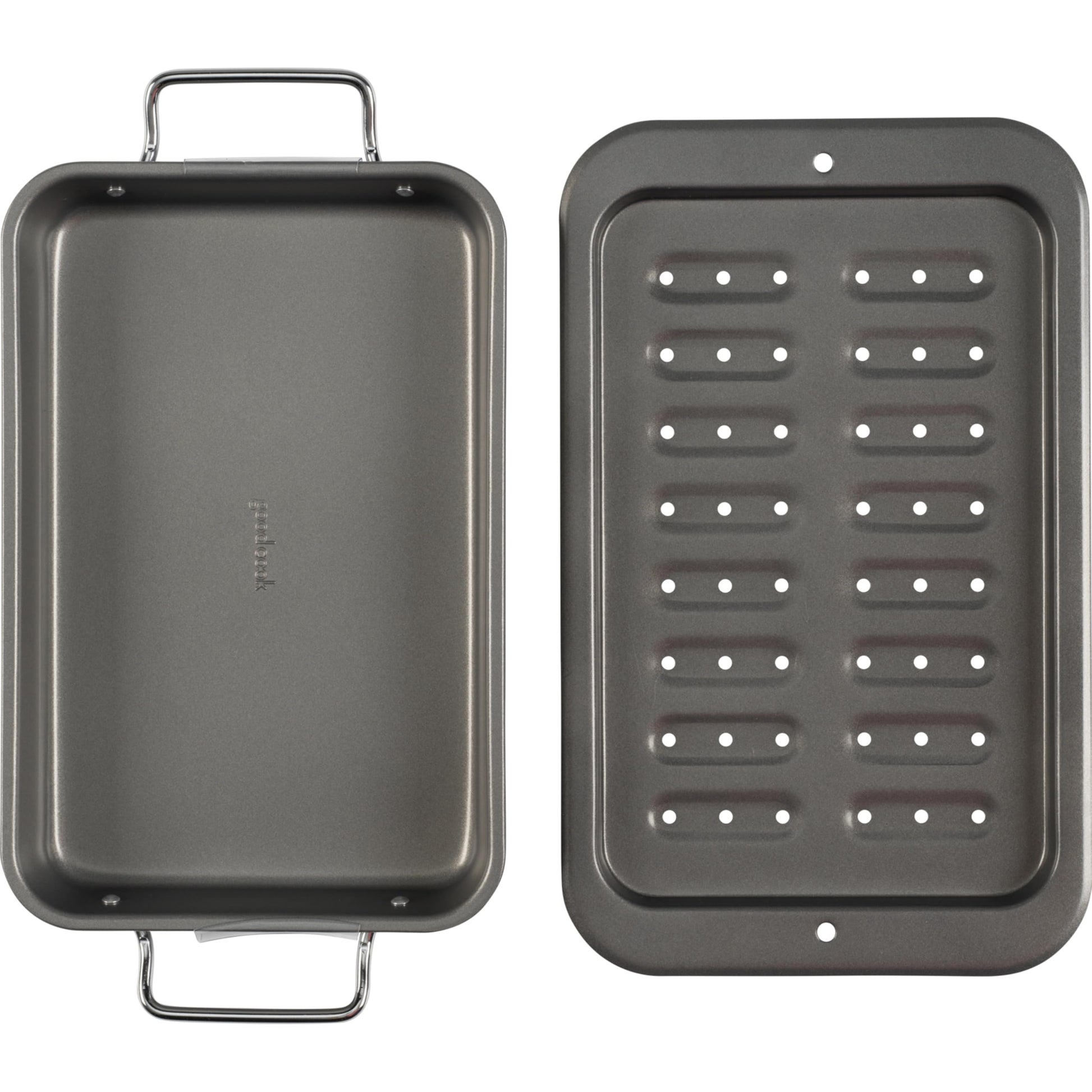 GoodCook Everyday Broiler Baking Pan with Built-in Handles Nonstick Warp-Resistant Heavy-Gauge