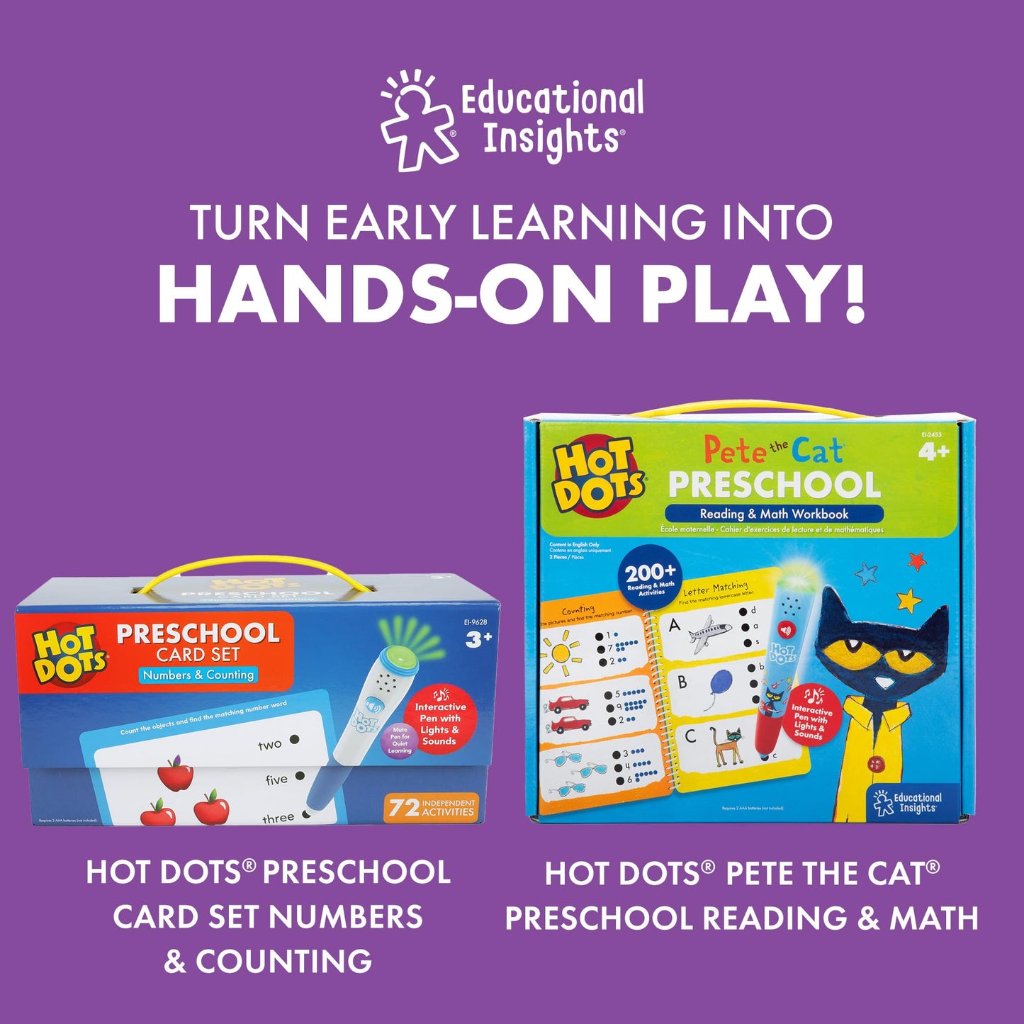Educational Insights Hot Dots Alphabet Set with 72 Activities, Learn to Read Preschool Set with