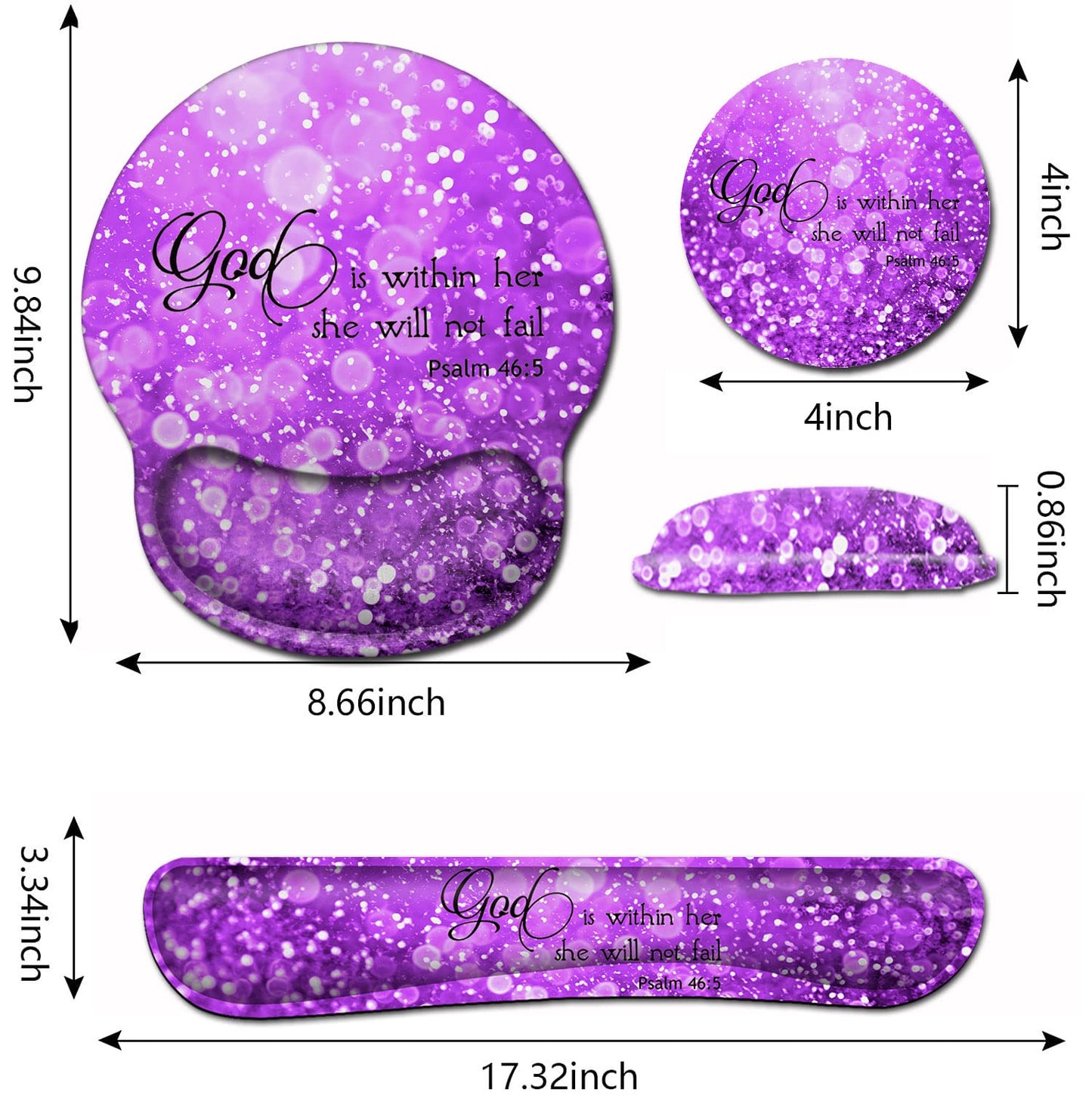 Mouse Pad with Wrist Support, Ergonomic Gel Mouse Pad Memory Foam Keyboard Wrist Rest, Suitable
