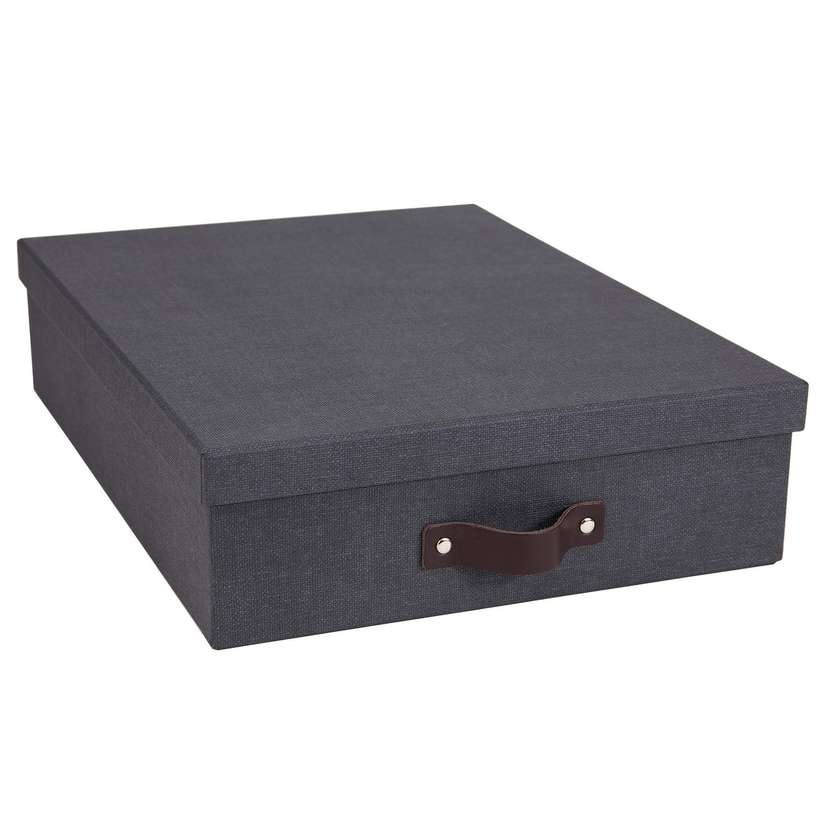 Bigso Oskar Canvas Fiberboard Document Letter Box for Important Paperwork A4 or Letter Size