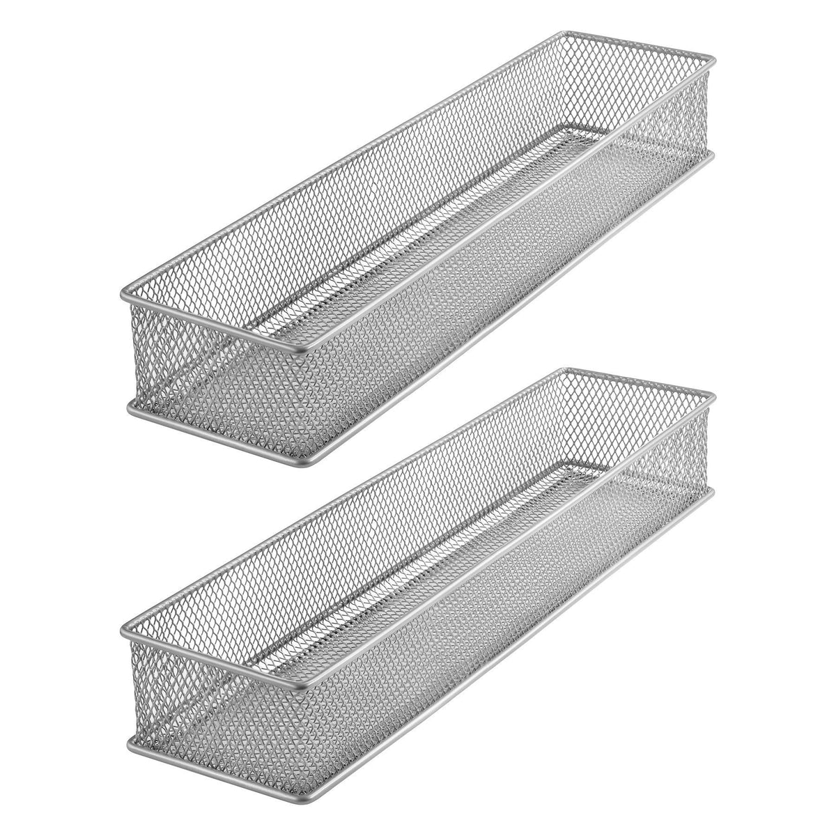 YBM HOME Silver Mesh Drawer Cabinet and or Shelf Organizer Bins, School Supply Holder Office