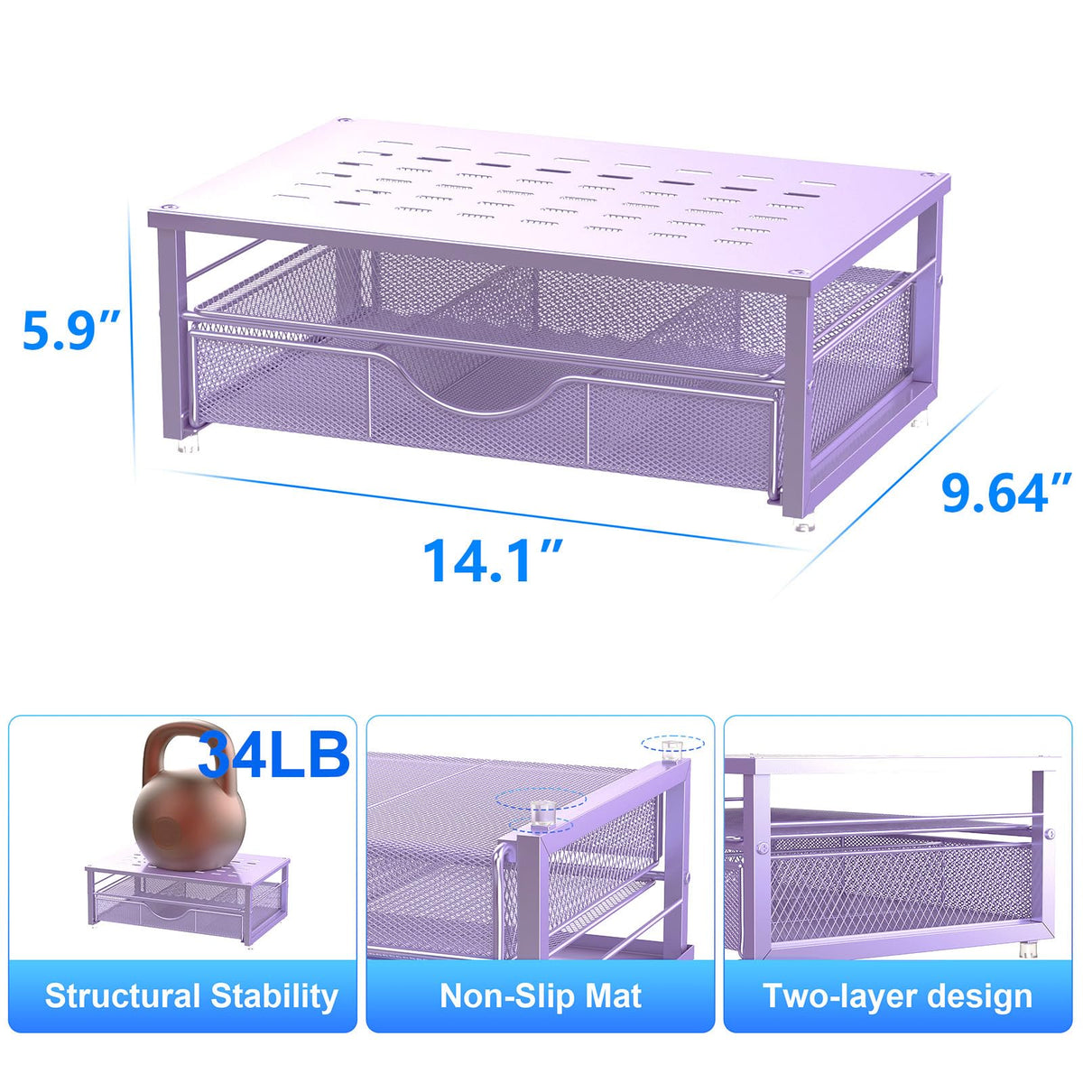 gianotter Computer Monitor Stand Riser with Drawer