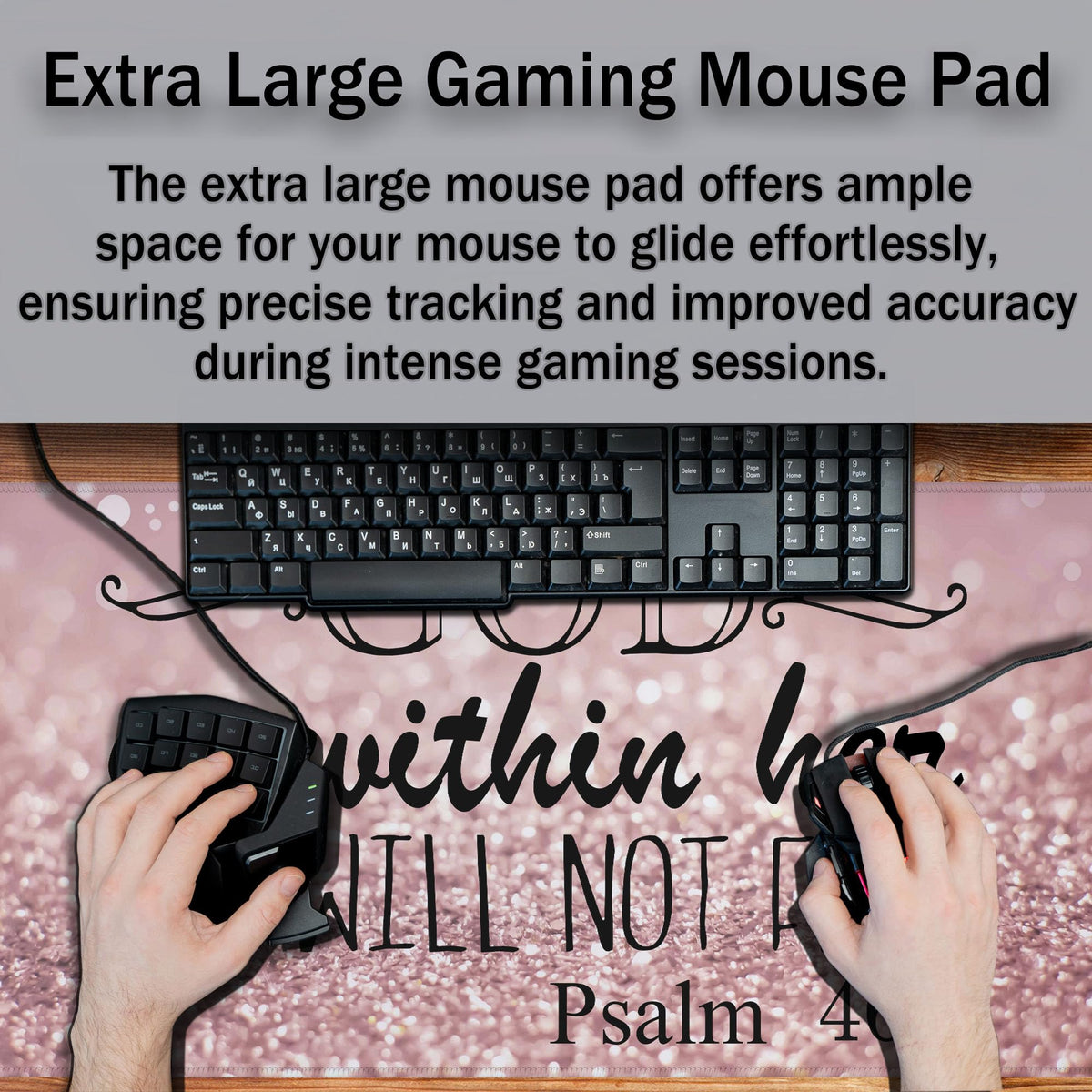 Samgula Gaming Mouse Pad Pink Desk Pad, XXL Mouse Pads Desk Decor for Girls Keyboard Pad, Oversized